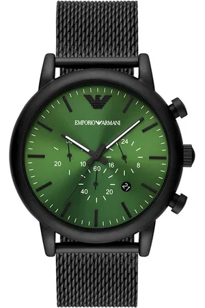 Emporio Armani AR11470 Zwart en Luigi Green Chronograaf Quartz Herenhorloge