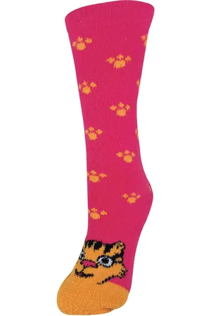 Sock Snob Nieuwigheid pantoffelsokken voor dames met dierenmotieven - Tijger