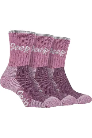 Jeep 3 paar katoenen wandelsokken voor dames - Rose / Cream