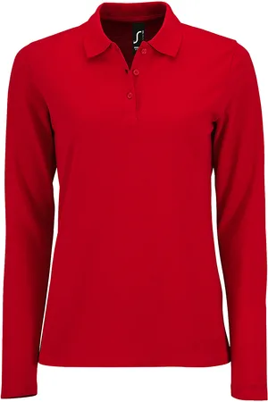 Sols Dames/dames Perfecte Lange Mouw Pique Polo Shirt