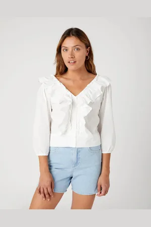 Wrangler WESTERN FRILL BLOUSE WORN WHITE