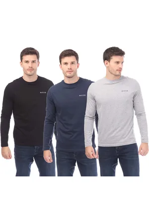 Nicce London Heren T-shirts Julian LS 3 Pack in Grijs
