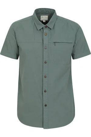 Mountain Warehouse Heren Kokosnoot Slub Overhemd met Korte Mouwen