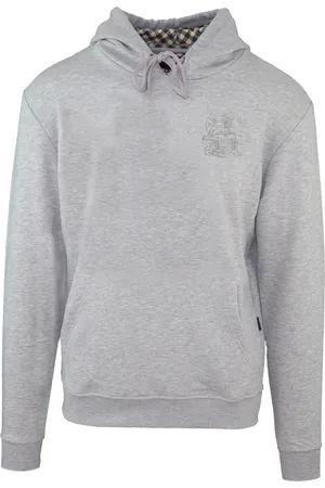 Aquascutum Monotone Aldis Emblem Logo Grey Hoodie