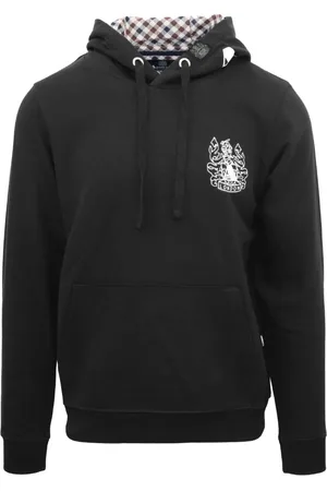 Aquascutum Branded Hood Black Hoodie