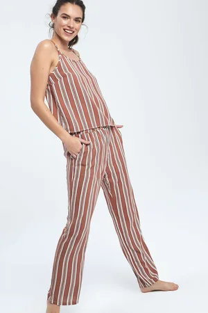 HERITA Geweven Pyjama Set - Kaneel