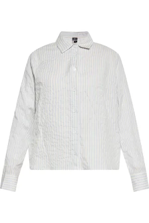 Dreimaster Blouse Dames lichtblauw wolwit
