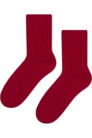 Steven 1 Paar Dames Wol Jurk Sokken - Thermische Gebreide Sokken voor Winter - Bordeaux