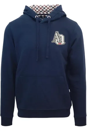Aquascutum AQ 1851 Patch Logo Blue Hoodie