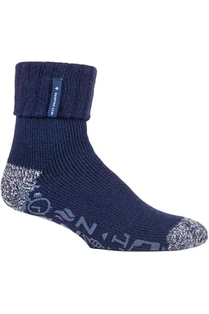 Heat Holders Warme thermo pantoffelsokken voor heren - Marineblauw (Whittaker)