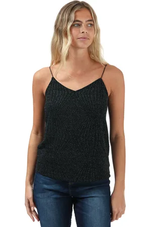ONLY Carolla glitter hemdtopje voor dames, zwart-zilver