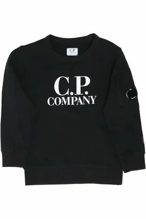C.P. Company Juniors Diagonal Fleece Logo Crewneck Sweatshirt in voor jongens