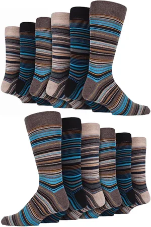 Sock Snob 12 paar kleurrijke herensokken met kleurrijke strepen - Bangkok
