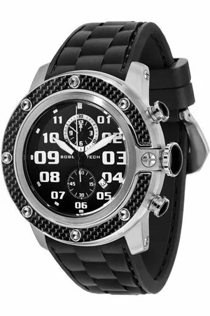 Glam Rock Herenhorloge Kwarts Zwart & Zilver