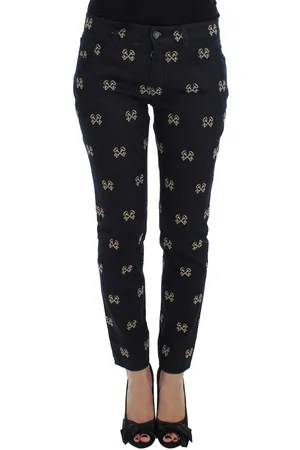 Dolce & Gabbana Key Geborduurde Slim Fit Denim Jeans