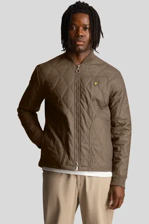 Lyle & Scott Linden kaki kort lichtgewicht jack met merknaam