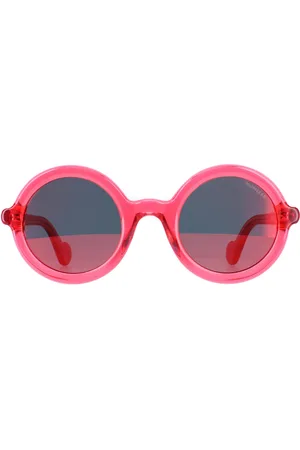 Moncler ML0005 75Z glimmende fuchsia paarse gradiënt gespiegelde zonnebril
