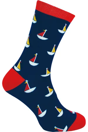 Mr Heron Bamboesokken met nieuw patroon voor heren - Boten (Marine)