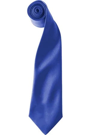 Premier Kleuren Heren Satin Clip Tie (Pakket van 2) (Koninklijk)