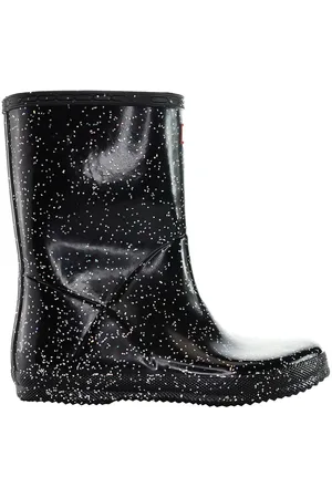 Hunter Giant Glitter Kids Zwarte Wellington Laarzen
