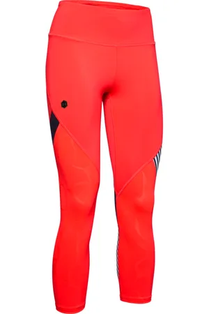 Under Armour Dames Rush Embossed Shine Crop Legging Strak 1351717 628