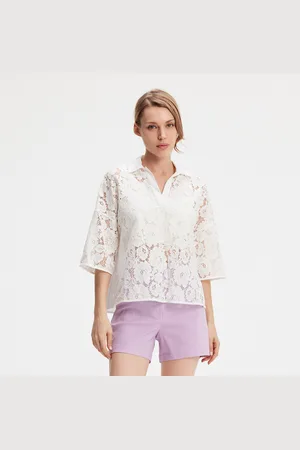 Smart & Joy Kant- en katoenen blouse