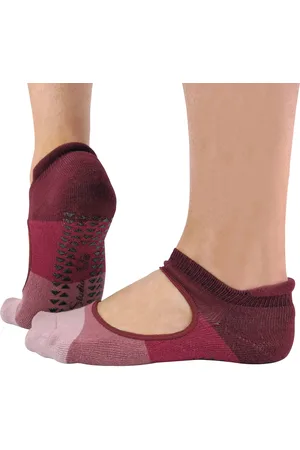 Sock Snob 2 paar antislip onzichtbare yogasokken voor dames - Wijn