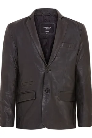 Infinity Heren Slim Leren Italiaanse Blazer Jas-Somero