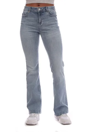 VERO MODA Dames Flash Mid Rise Flared Jeans in Lichtblauw