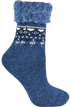 Sock Snob Thermische bedsokken voor dames Een maat - Denim