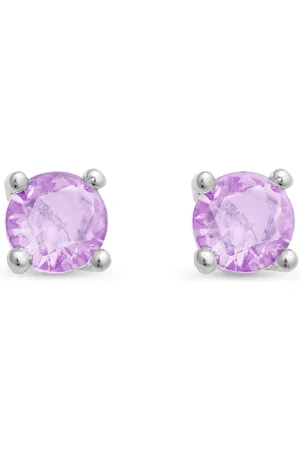 Luxenter Oorbellen, 925 sterling zilver en 18K vergulde amethist zirkonia oorbellen