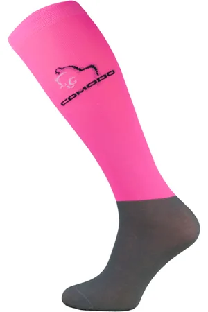 COMODO Dames Kniehoge Paardrijsokken - Neon