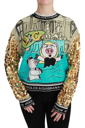 Dolce & Gabbana Lovertjes trui met ronde hals en motief van het jaar van het varken
