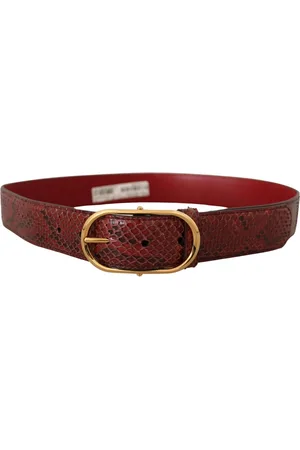 Dolce & Gabbana Prachtige Exotische Lederen Gouden Ovale Gespriem
