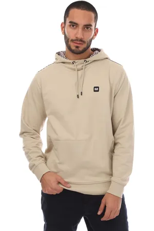 Weekend Offender Heren Justify Check Trim Hoody in Stone