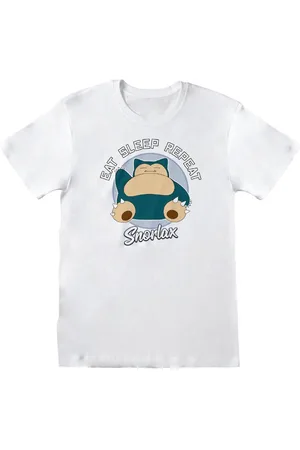 Pokemon Unisex Volwassen T-shirt Eat Sleep Repeat Snorlax