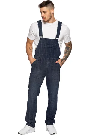 Enzo | Denim overall voor heren, donkerblauw