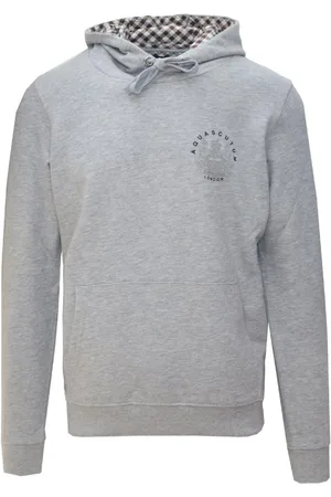 Aquascutum Aldis Emblem Logo Grey Hoodie
