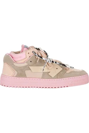 OFF-WHITE Gebroken witte drijvende pijl leren sneakers met lage bovenkant