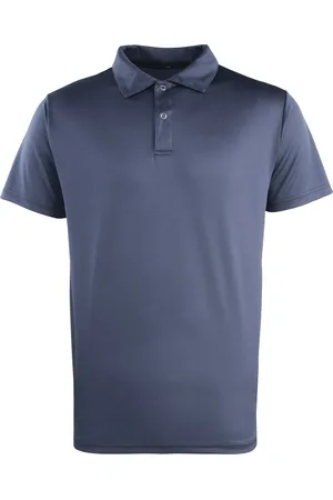 Premier Unisex Coolchecker Studded Plain Polo Shirt (Marine)