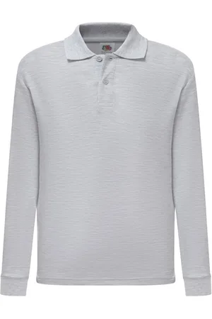 Fruit Of The Loom Kinderen/Kinderen Lange Mouw Pique Polo Shirt (Heide )
