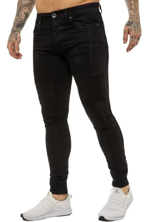 Enzo | Skinny Stretch Biker Denim Jeans Voor Heren