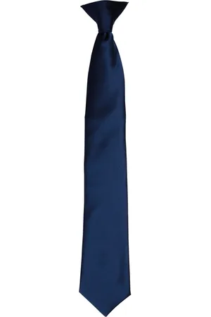 Premier Kleuren Heren Satin Clip Tie (Marine)