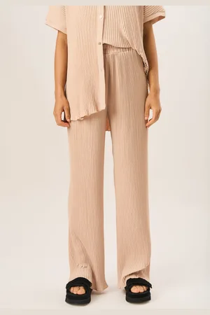 Gini London Plisse Loungewear broek met wijde pijpen