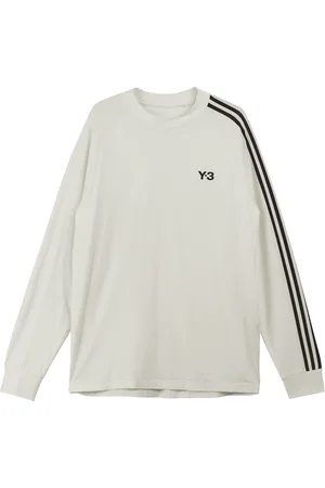 Y-3 Heren 3-Stripes T-shirt met lange mouwen in Off White
