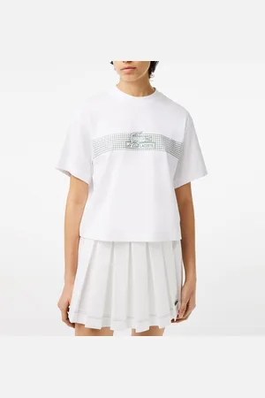 Lacoste Dames Oversize Net Print Jersey T-shirt in