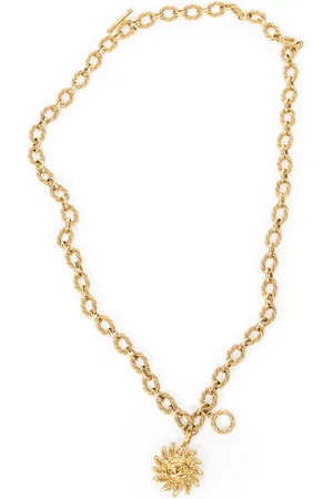 CHANEL CC Sun Pendant Chain Necklace Ketting