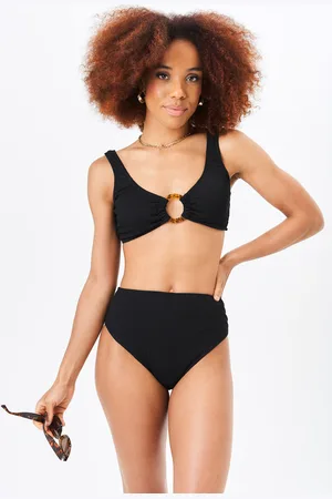 Gini London Getextureerd bikinibroekje met hoge taille