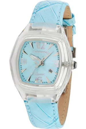 Chronotech Lederen Band Quartz Analoog Horloge