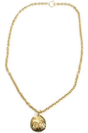 CHANEL Large CC Round Pendant Necklace Ketting